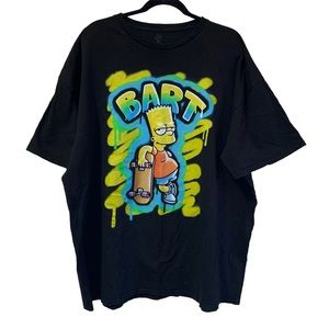 Bart Simpson Men's Size 3XL Graffiti Style Spray Paint Black Graphic Tee Shirt